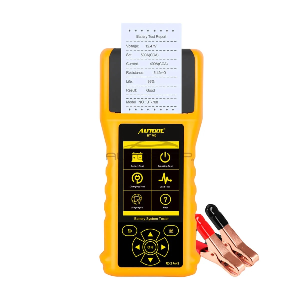 Analizador de Baterías Autool BT760 12V-24V Impresora Integrada
