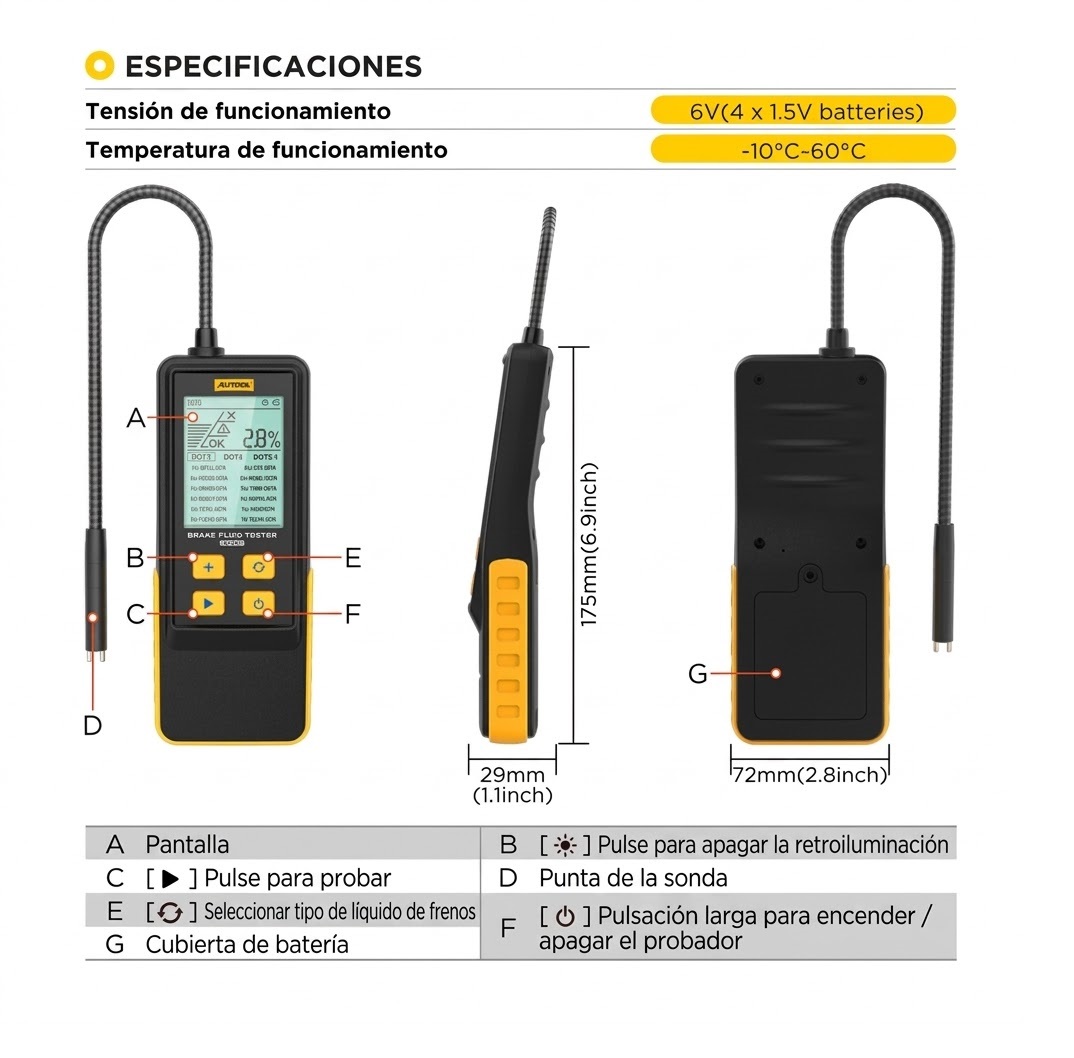 Probador Digital Líquido de Frenos Autool AS502 - Image 2