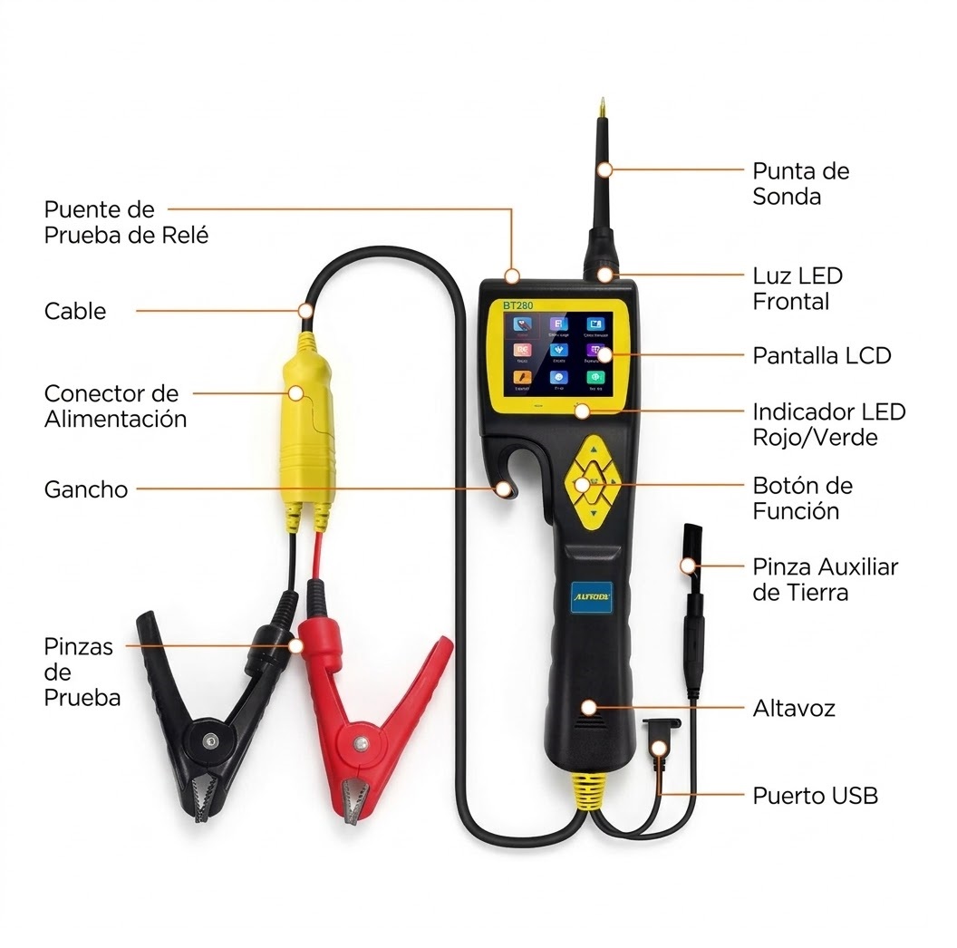 Punta Lógica Autool BT280 Última Generación Diagnóstico Eléctrico - Image 2